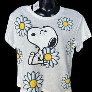 Peanuts Snoopy Jr Crop Crew Neck Tee